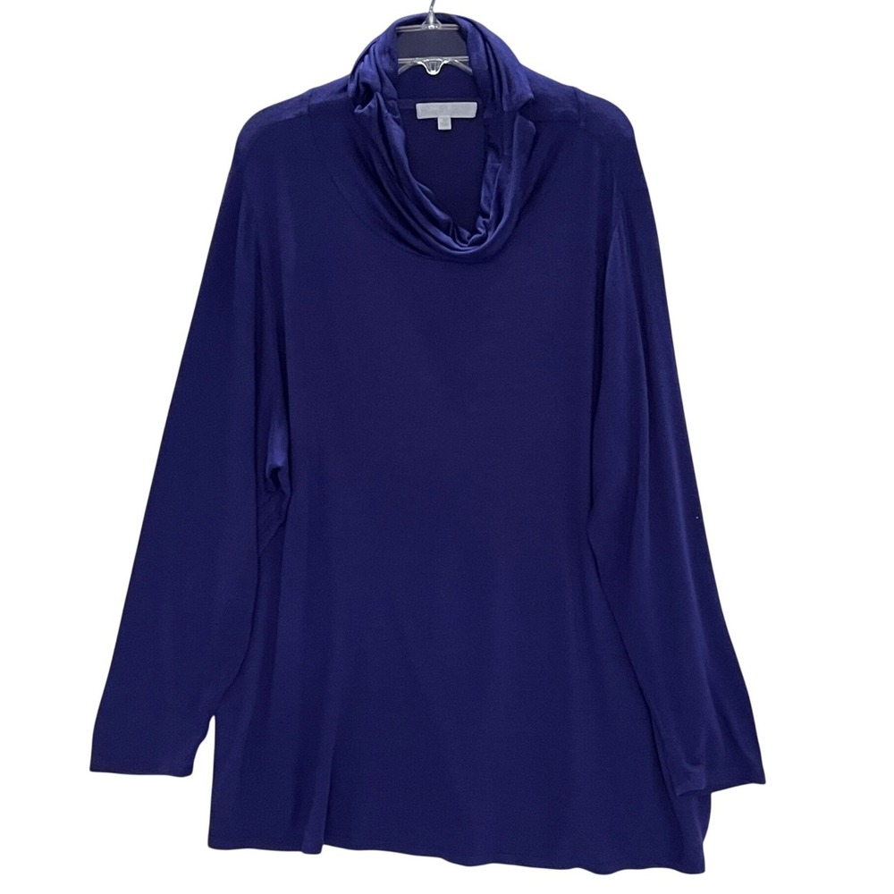 Adyson Parker Purple Long Sleeve Cowl Neck‎ Top Plus Size 3X Modal Spandex